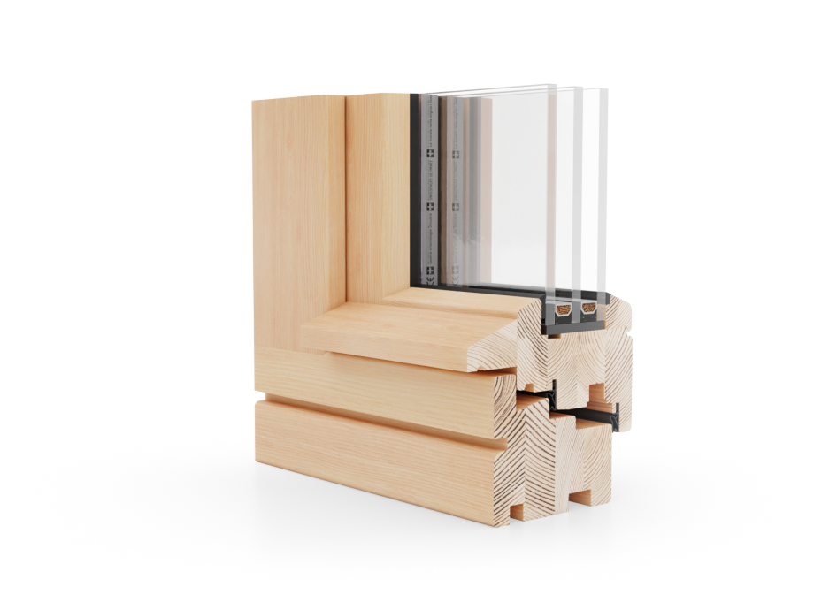 Holzfenster Modell 03 Seitenansicht