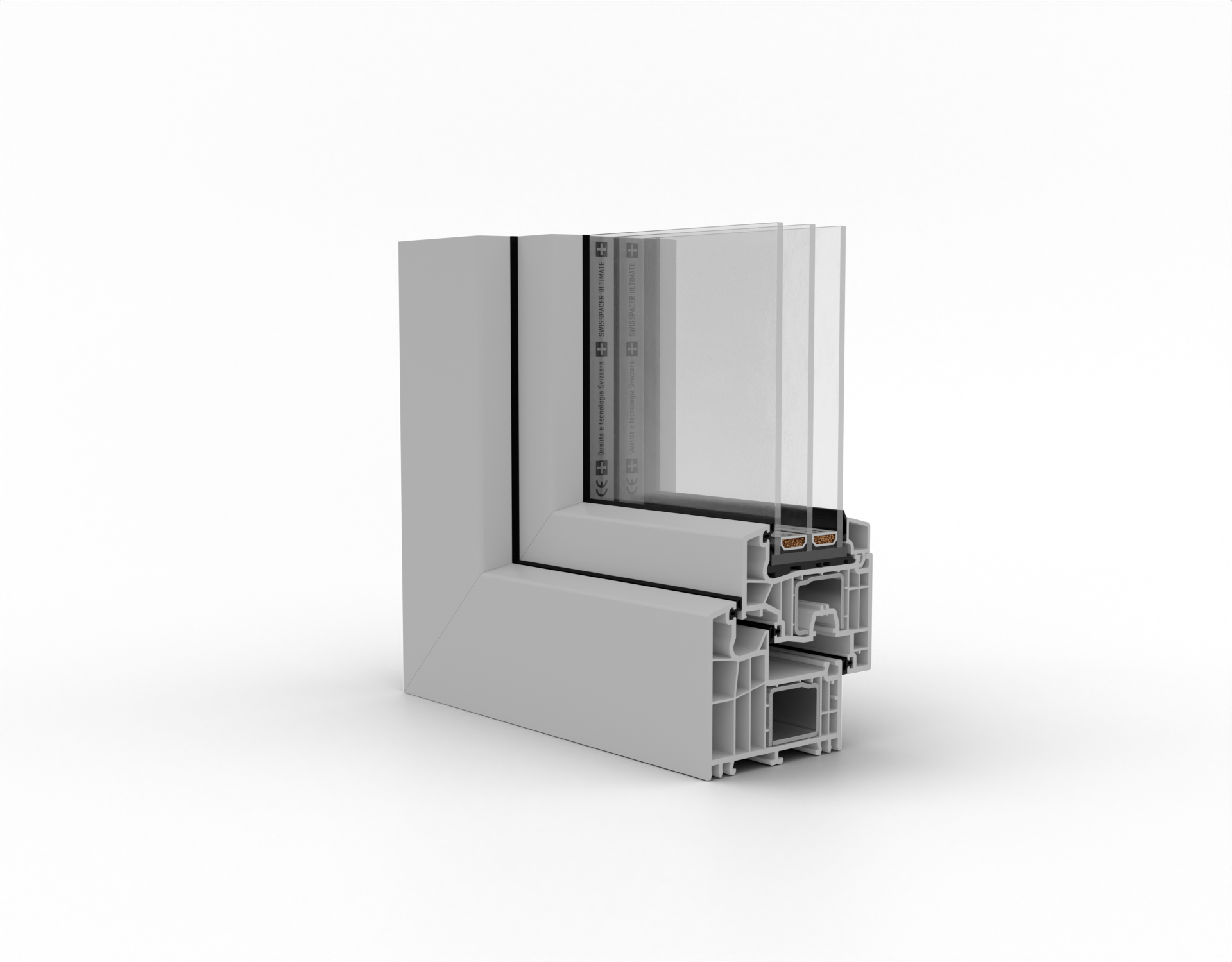 PVC Fenster Modell 01 Seitenansicht