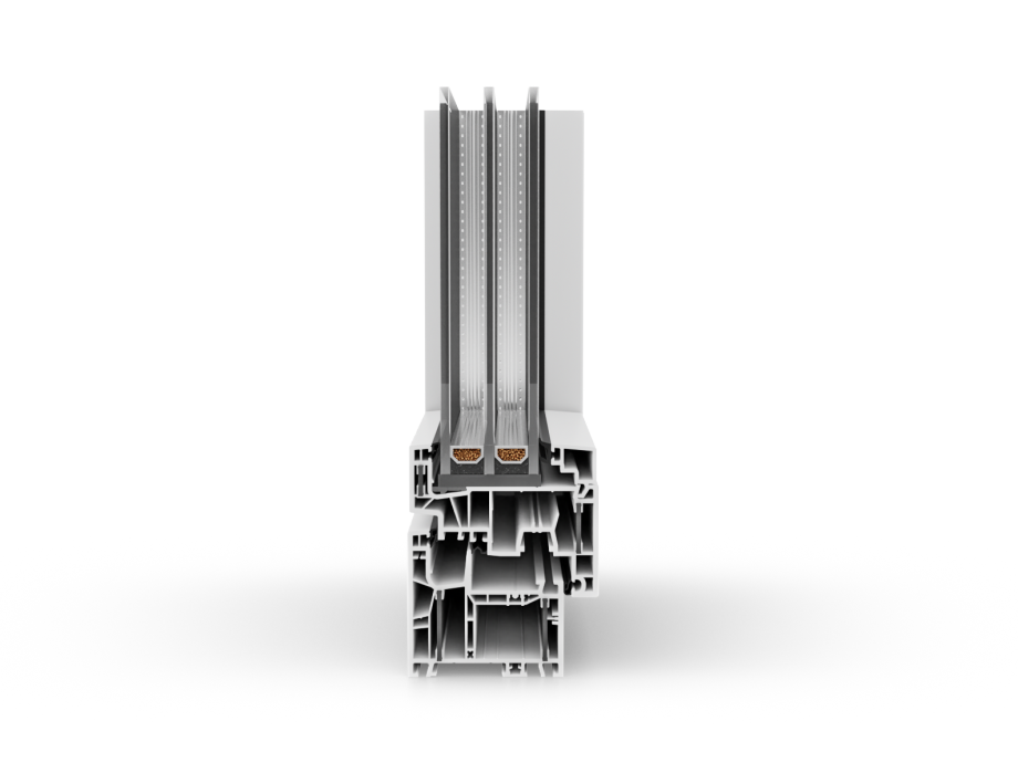 PVC Fenster Modell 03 Mittige Ansicht