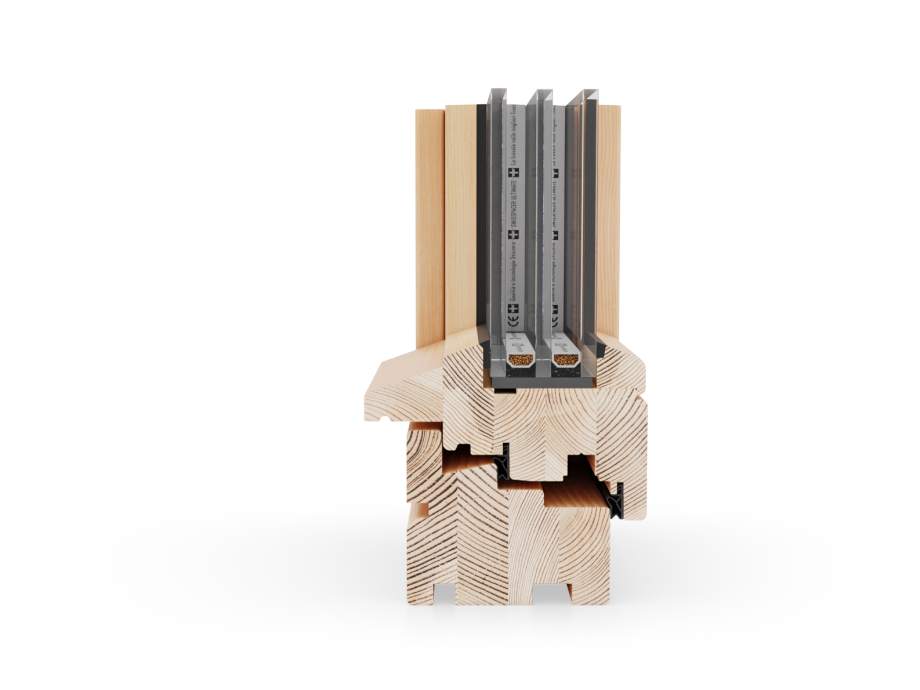 Holzfenster Modell 03 Mittige Ansicht